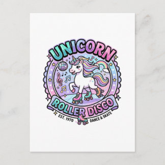 Unicorn Roller Disco POD Ready Marketplace Artwork Postcard