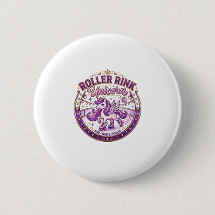Unicorn Roller Rink Unicorn POD Ready Merch Design 2 Inch Round Button