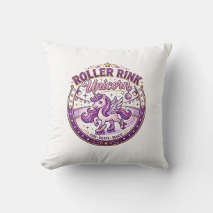 Unicorn Roller Rink Unicorn POD Ready Merch Design Throw Pillow