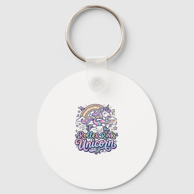 Unicorn Roller Rink Unicorn Premium Vector Sticker Keychain (Front)