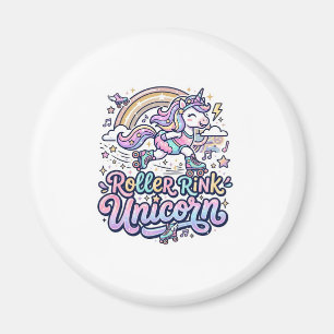 Unicorn Roller Rink Unicorn Premium Vector Sticker Magnet