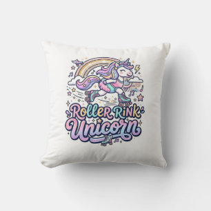 Unicorn Roller Rink Unicorn Premium Vector Sticker Throw Pillow