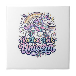 Unicorn Roller Rink Unicorn Premium Vector Sticker Tile