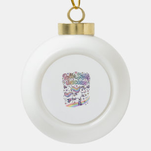 Unicorn Roller Skates Unicorn Playful Sticker and Ceramic Ball Christmas Ornament