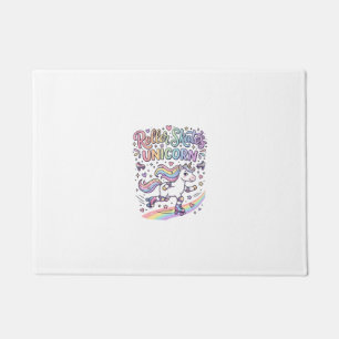 Unicorn Roller Skates Unicorn Playful Sticker and Doormat