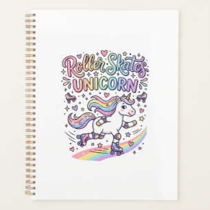 Unicorn Roller Skates Unicorn Playful Sticker and Planner
