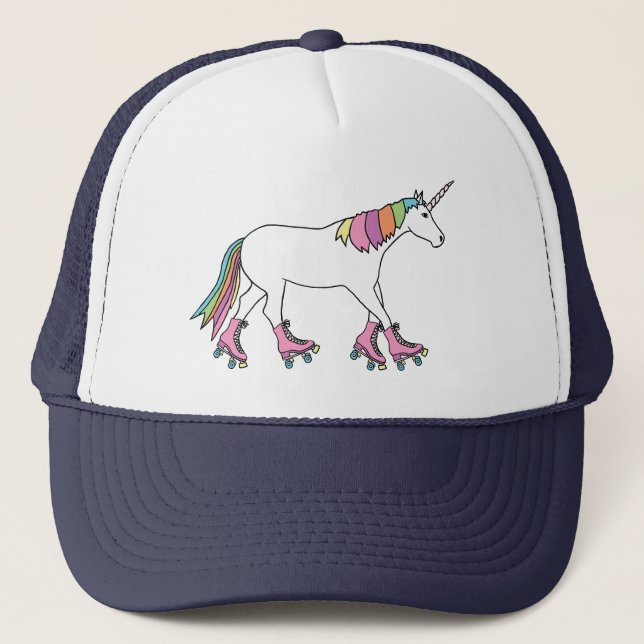 Unicorn Rollerskating Trucker Hat (Front)