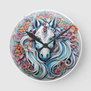 Unicorn Round Clock