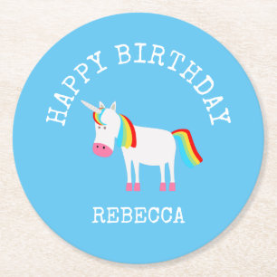 Unicorn Round Paper Coaster