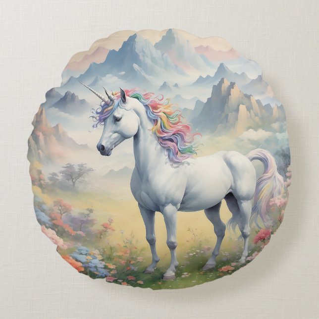 Unicorn Round Pillow (Front)