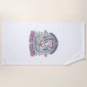 Unicorn Royal Horn Academy Bold Typography Print o Beach Towel