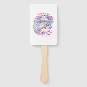 Unicorn Running on Glitter and Delusion Charming M Hand Fan