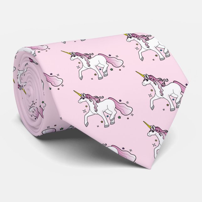 Unicorn Running Through Stars Tie (Rolled)