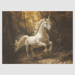 Unicorn Running Through The Forest Painting Tissue Paper