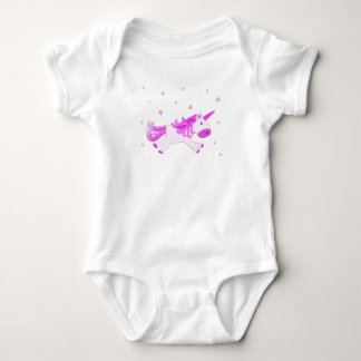 Unicorn running with stars baby bodysuit