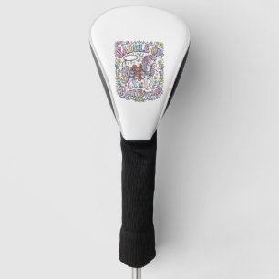 Unicorn Saddle Up Buttercup Colourful White Backgr Golf Head Cover