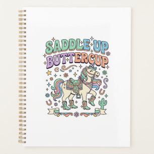 Unicorn Saddle Up Buttercup Kawaii Typography Desi Planner