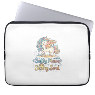 Unicorn Salty Mane Sunny Soul Playful Vector Desig Laptop Sleeve