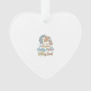Unicorn Salty Mane Sunny Soul Playful Vector Desig Ornament