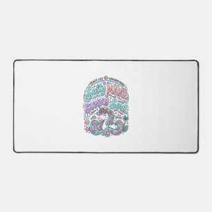 Unicorn Salty Mane Sunny Soul Retro Style T-Shirt Desk Mat