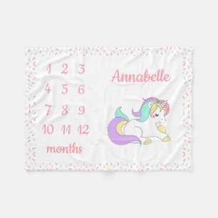 Unicorn saupoudrer le jalon mensuel couverture béb
