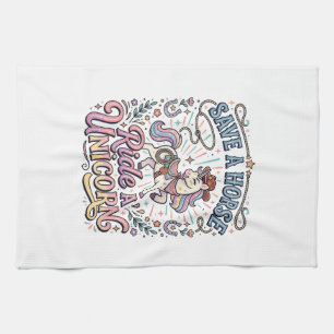 Unicorn Save a Horse Ride a Unicorn Print Ready Ap Kitchen Towel
