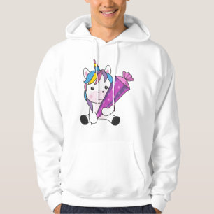 Unicorn School Enrollment Kindergarten Glitter Hoodie