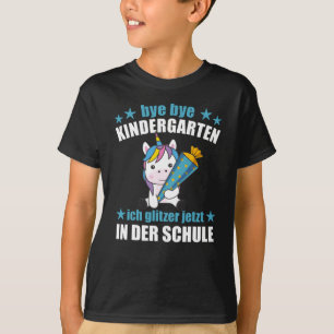 Unicorn School Enrolment Kindergarten Glitter T-Shirt