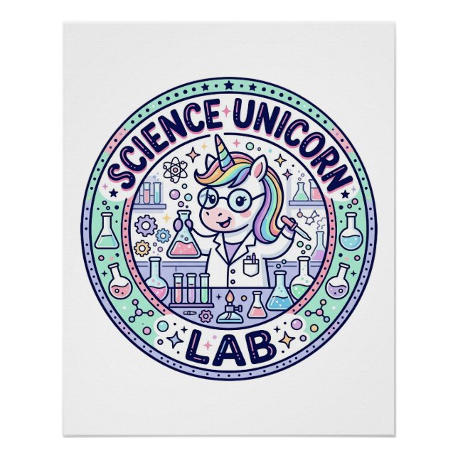Unicorn Science Unicorn Lab POD Ready Apparel Grap Poster (Front)