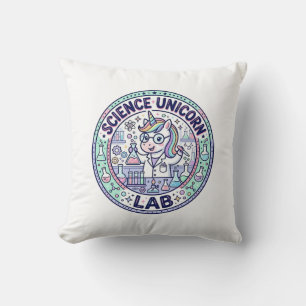 Unicorn Science Unicorn Lab POD Ready Apparel Grap Throw Pillow