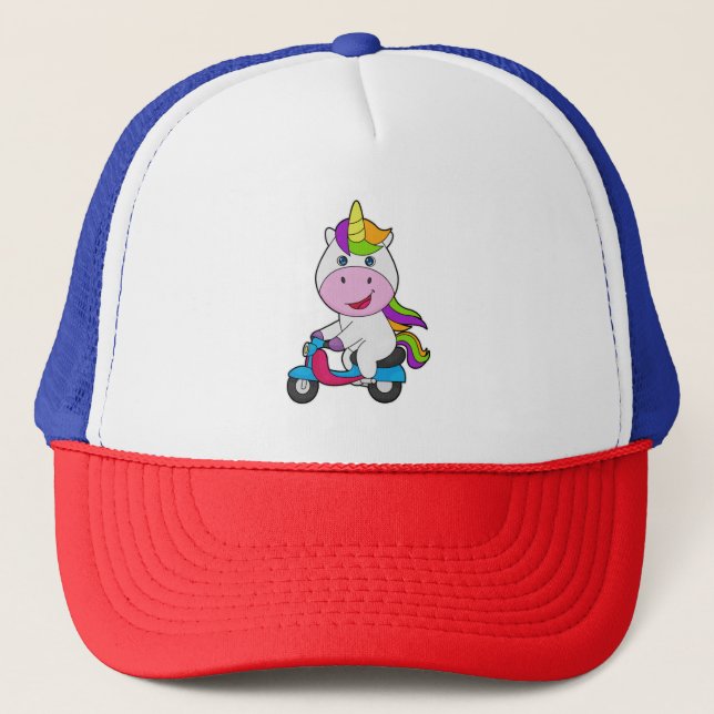 Unicorn Scooter Trucker Hat (Front)