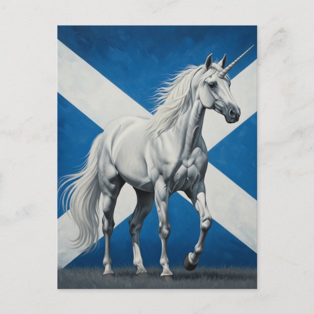 Unicorn Scotland Scottish Flag Postcard (Front)