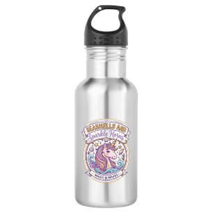 Unicorn Seashells and Sparkle Horns POD Ready Zazz 532 Ml Water Bottle
