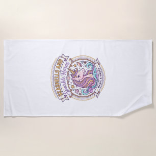 Unicorn Seashells and Sparkle Horns POD Ready Zazz Beach Towel