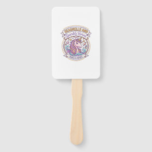 Unicorn Seashells and Sparkle Horns POD Ready Zazz Hand Fan