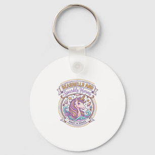 Unicorn Seashells and Sparkle Horns POD Ready Zazz Keychain