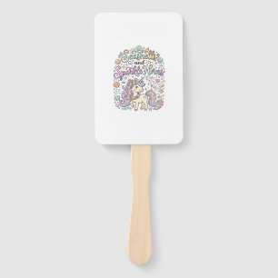 Unicorn Seashells and Sparkle Horns Premium Vector Hand Fan