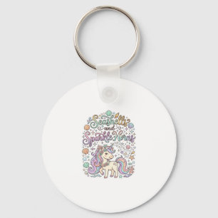 Unicorn Seashells and Sparkle Horns Premium Vector Keychain