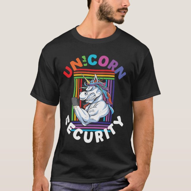 Unicorn Security Funny Halloween T-Shirt (Front)