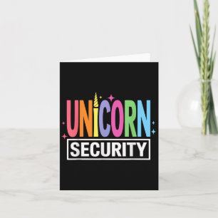 Unicorn Security Halloween Dad Mom Brother Costume Card