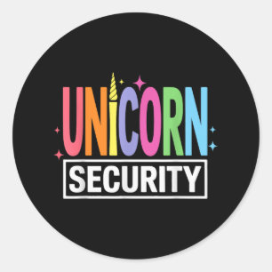Unicorn Security Halloween Dad Mom Brother Costume Classic Round Sticker