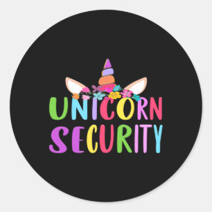 Unicorn Security Halloween Fall Costume Adults Ki Classic Round Sticker