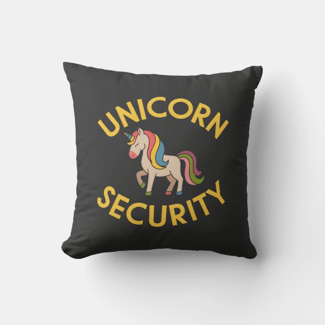 Unicorn Security: Keep the Magic Safe with a Touch Throw Pillow (Front)