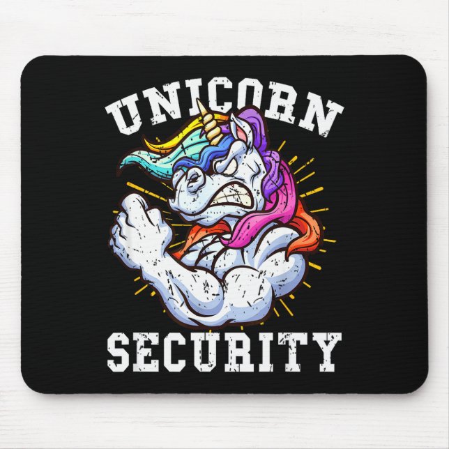 Unicorn Security - Manly Muscular Unicorn Lovers  Mouse Pad (Front)