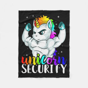 Unicorn Security Squad Muscle Tee Funny Dad Brothe Fleece Blanket