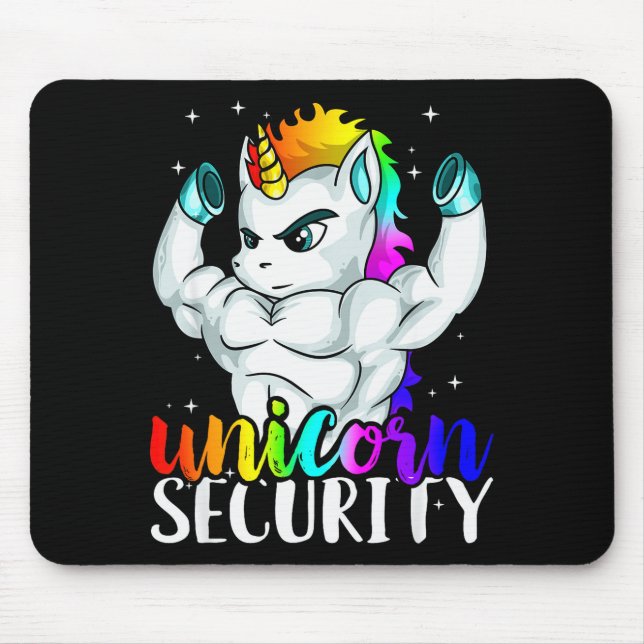 Unicorn Security Squad Muscle Tee Funny Dad Brothe Mouse Pad (Front)
