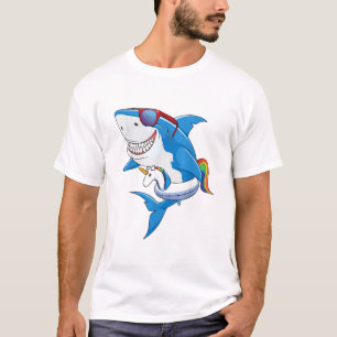 Unicorn Shark Pool Party Shirt Kids Girls Boys Fun