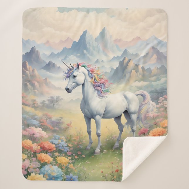 Unicorn Sherpa Blanket (Front)