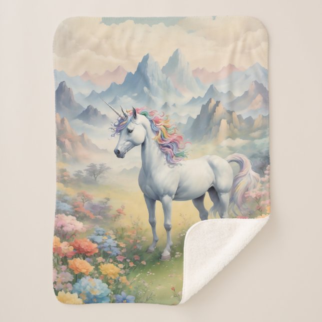 Unicorn Sherpa Blanket (Front)