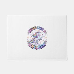 Unicorn Shine Like a Unicorn Graphic Design T-Shir Doormat